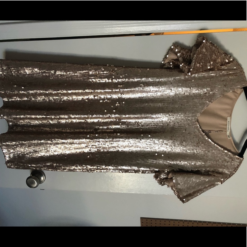 Rose gold sequin dress